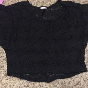 See through black crop top